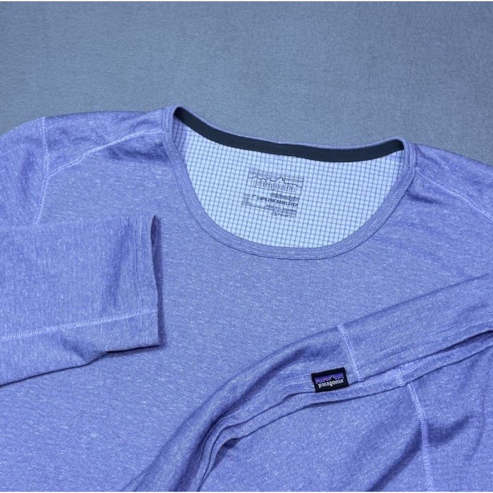 Patagonia Capilene Baselayer Shirt Womens XL Purple Long Sleeve Athletic Stretch